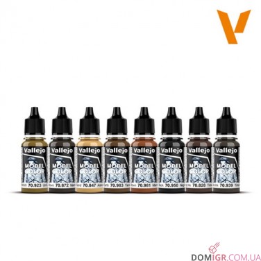 Model Color - Wood & Leather Colors 8 colors set 18 ml (70182)